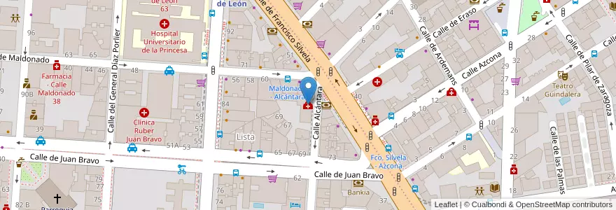 Mapa de ubicacion de Clínica Doctor Naval en إسبانيا, منطقة مدريد, منطقة مدريد, Área Metropolitana De Madrid Y Corredor Del Henares, مدريد.