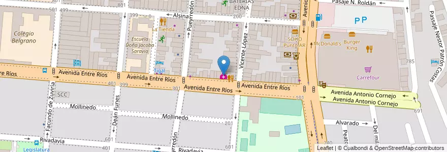 Mapa de ubicacion de CLINICA ESTETICA en Argentinië, Salta, Capital, Municipio De Salta, Salta.
