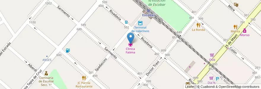 Mapa de ubicacion de Clinica Fatima en Argentine, Province De Buenos Aires, Partido De Escobar, Belén De Escobar.