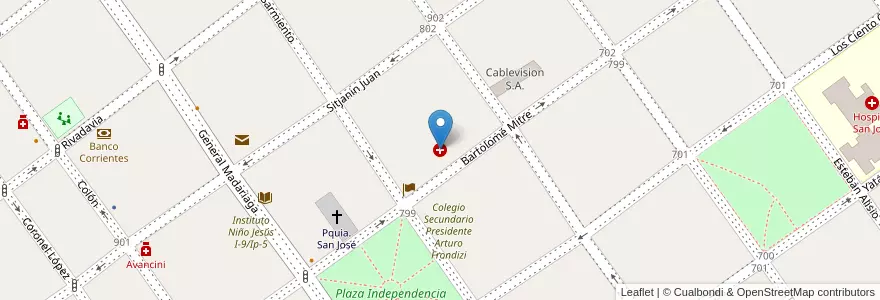 Mapa de ubicacion de Clínica Madariaga en Argentinien, Corrientes, Departamento Paso De Los Libres, Municipio De Paso De Los Libres.