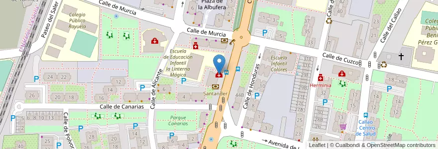 Mapa de ubicacion de Clínica Madrid en Spagna, Comunidad De Madrid, Comunidad De Madrid, Área Metropolitana De Madrid Y Corredor Del Henares, Fuenlabrada.
