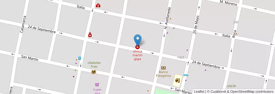 Mapa de ubicacion de clinica martin gaya en Arjantin, Tucumán, Departamento Chicligasta, Municipio De Concepción, Concepción.