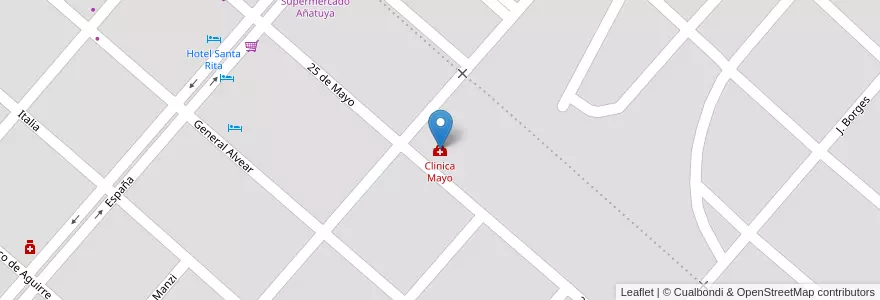 Mapa de ubicacion de Clinica Mayo en 阿根廷, Santiago Del Estero, Departamento General Taboada, Añatuya.