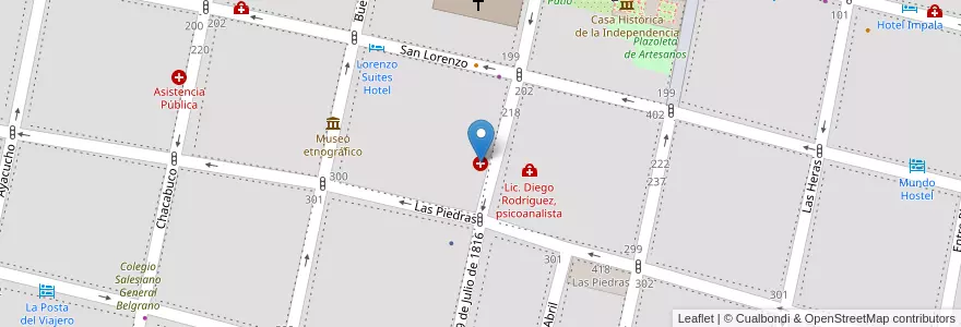 Mapa de ubicacion de Clinica Mayo en アルゼンチン, トゥクマン州, San Miguel De Tucumán, Departamento Capital, San Miguel De Tucumán.