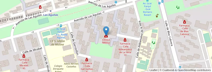 Mapa de ubicacion de Clínica Melisa en 스페인, Comunidad De Madrid, Comunidad De Madrid, Área Metropolitana De Madrid Y Corredor Del Henares, 마드리드.