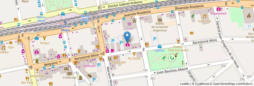 Mapa de ubicacion de Clínica Mitre en Argentina, Provincia Di Buenos Aires, Partido De La Matanza, Ramos Mejía.