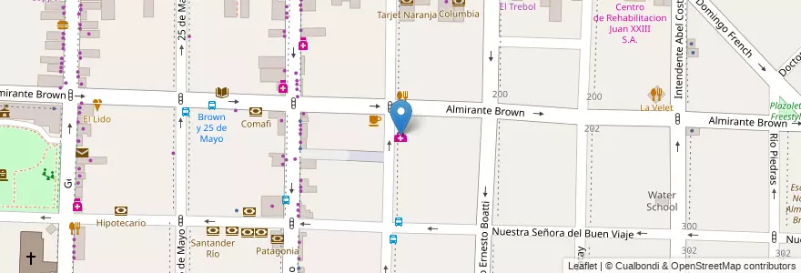 Mapa de ubicacion de Clínica Modelo en Argentinien, Provinz Buenos Aires, Partido De Morón, Morón.