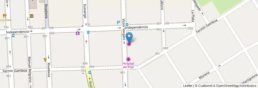 Mapa de ubicacion de Clínica Nuestra Señora de Fátima en 아르헨티나, 부에노스아이레스주, Partido Del Pilar, Pilar.