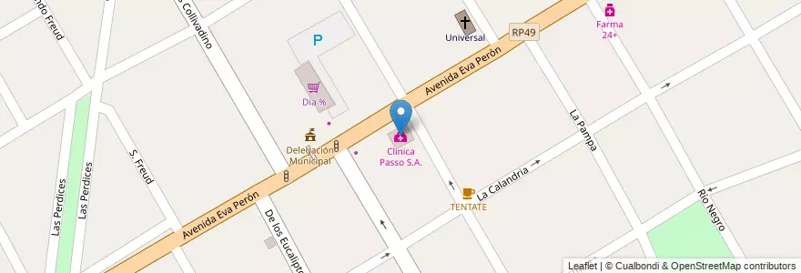 Mapa de ubicacion de Clinica Passo S.A. en Argentina, Provincia Di Buenos Aires, Partido De Lomas De Zamora, San José.