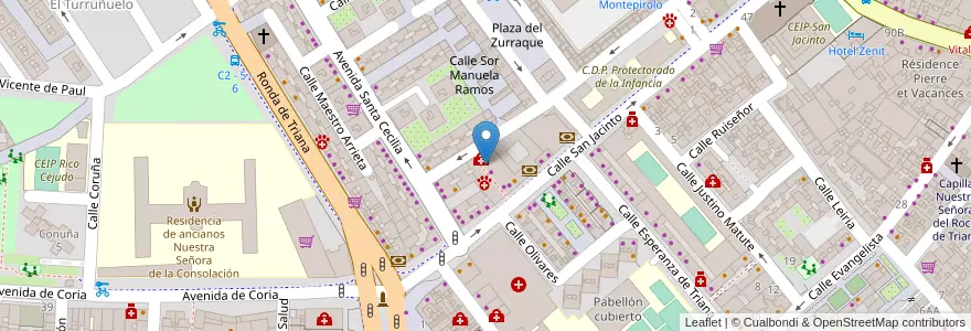Mapa de ubicacion de Clínica Podológica Podohealth en 스페인, Andalucía, Sevilla, 세비야.