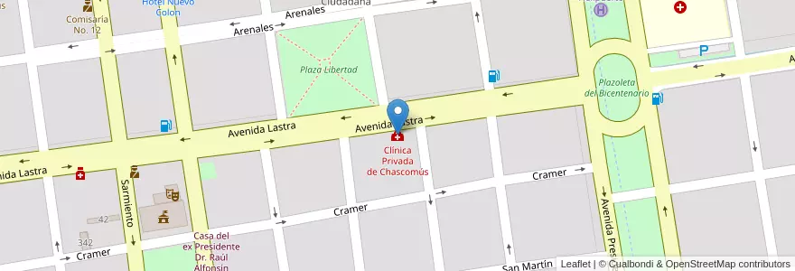 Mapa de ubicacion de Clínica Privada de Chascomús en Argentinien, Provinz Buenos Aires, Partido De Chascomús, Chascomús.