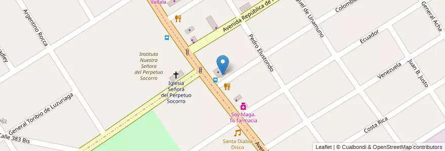 Mapa de ubicacion de Clínica Privada Sanatorio Perpetuo Socorro en Аргентина, Буэнос-Айрес, Partido De Quilmes, Ezpeleta.