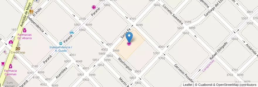 Mapa de ubicacion de Clínica Psiquiátrica Dr. René Arditi Rocha en Argentinië, Buenos Aires, Partido De San Isidro, Villa Adelina.
