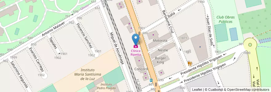 Mapa de ubicacion de Clínica Ripetta en Argentinië, Buenos Aires, Partido De Vicente López, Vicente López.