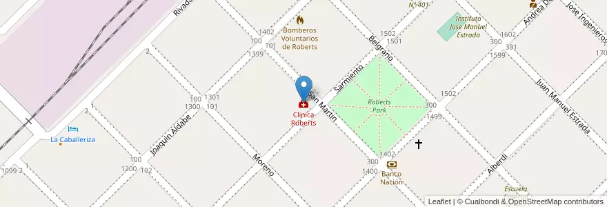 Mapa de ubicacion de Clinica Roberts en الأرجنتين, بوينس آيرس, Partido De Lincoln.