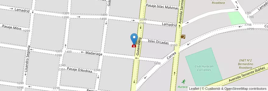 Mapa de ubicacion de Clínica Sagrado Corazón en Argentinië, Corrientes, Departamento Capital, Corrientes, Corrientes.