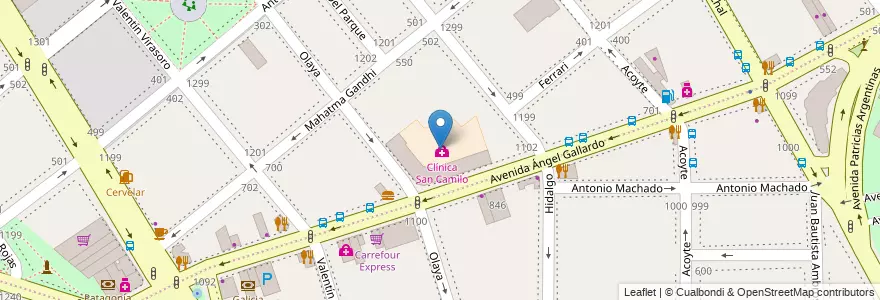 Mapa de ubicacion de Clínica San Camilo, Villa Crespo en 阿根廷, Ciudad Autónoma De Buenos Aires, 布宜诺斯艾利斯, Comuna 6.