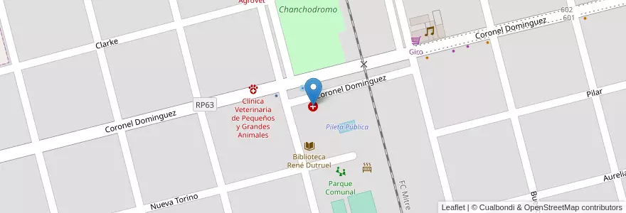 Mapa de ubicacion de Clinica Santa Clara en الأرجنتين, سانتا في, Departamento Las Colonias, Municipio De Santa Clara De Buena Vista.