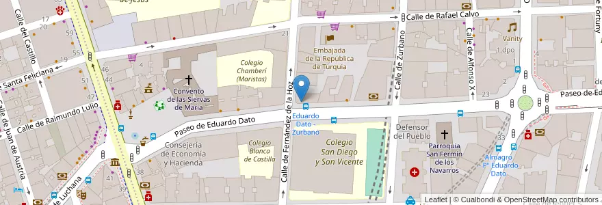 Mapa de ubicacion de Clínica Universal en إسبانيا, منطقة مدريد, منطقة مدريد, Área Metropolitana De Madrid Y Corredor Del Henares, مدريد.
