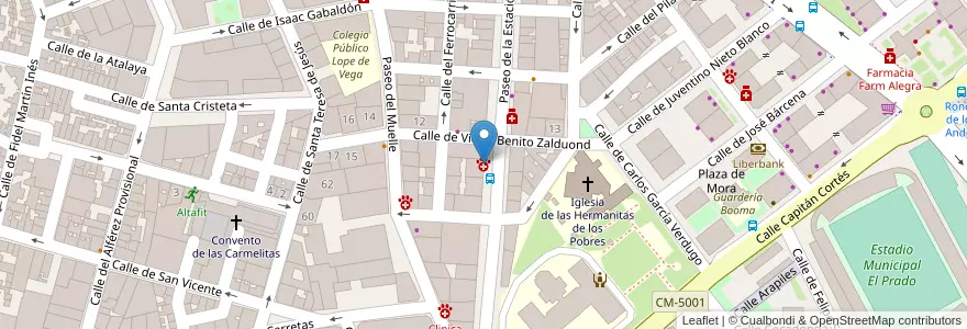 Mapa de ubicacion de Clinica Veterinaria Adarvi en スペイン, カスティーリャ＝ラ・マンチャ州, Toledo, Talavera, Talavera De La Reina.