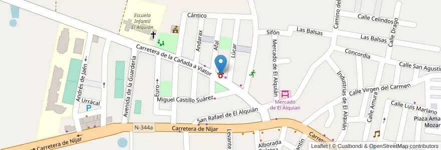 Mapa de ubicacion de CLINICA VETERINARIA ALQUIAN  en スペイン, アンダルシア州, アルメリア, アルメリア.