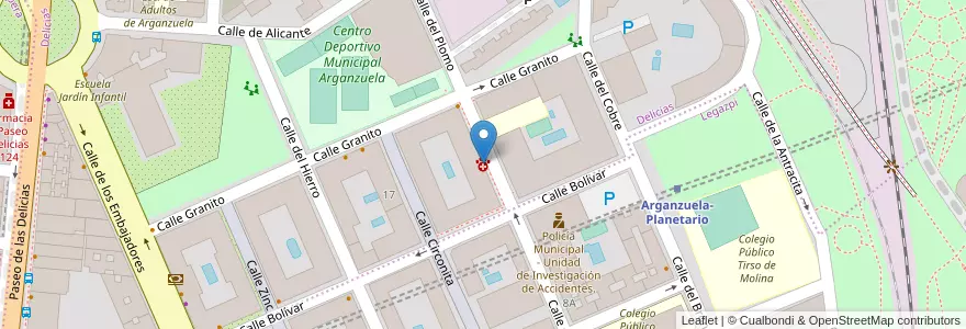 Mapa de ubicacion de Clínica Veterinaria del Planetario en Spain, Community Of Madrid, Community Of Madrid, Área Metropolitana De Madrid Y Corredor Del Henares, Madrid.