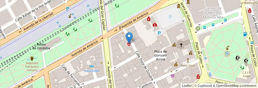 Mapa de ubicacion de Clinica Veterinaria Gran Capitan en 西班牙, 安达鲁西亚, Córdoba, Córdoba.