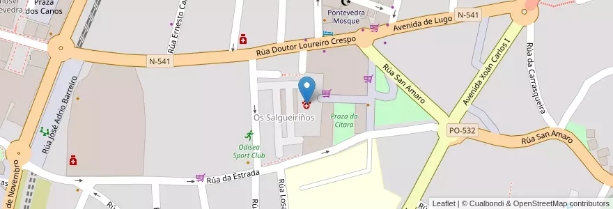 Mapa de ubicacion de Clínica Veterinaria Loureiro Crespo en Espagne, Galice, Pontevedra, Pontevedra, Pontevedra.