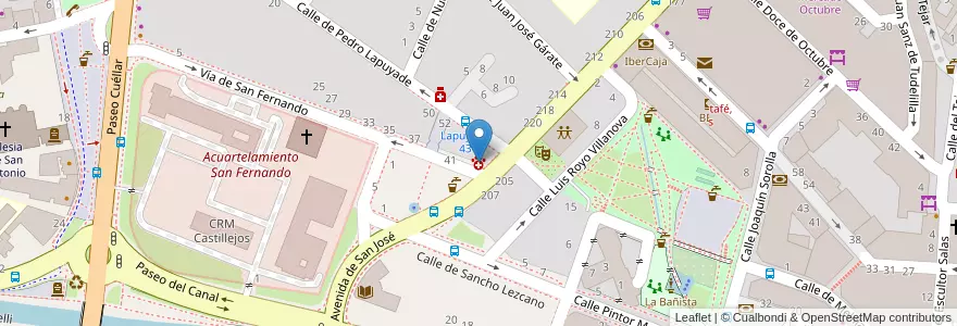 Mapa de ubicacion de Clínica Veterinaria San Fernando en إسبانيا, أرغون, سرقسطة, Zaragoza, سرقسطة.