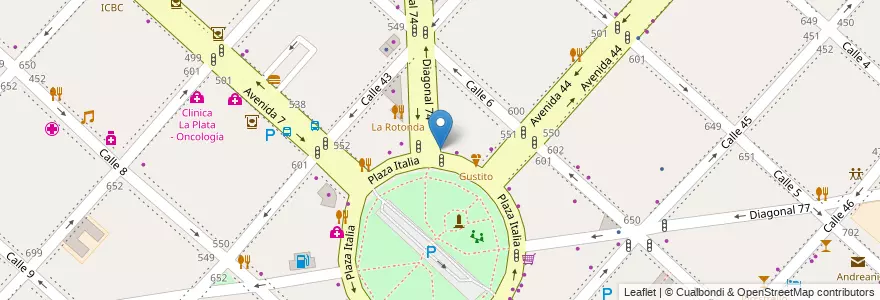 Mapa de ubicacion de Clínica Veterinaria SAO, Casco Urbano en Arjantin, Buenos Aires, Partido De La Plata, La Plata.