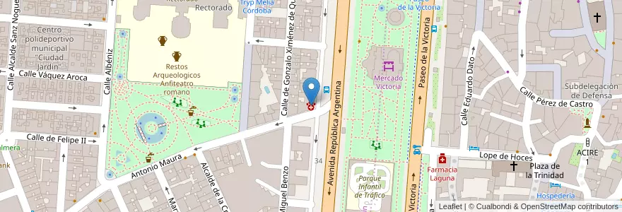 Mapa de ubicacion de Clinica Veterinaria Victoria en スペイン, アンダルシア州, コルドバ, コルドバ.