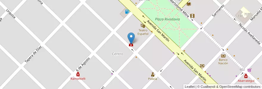Mapa de ubicacion de Clinica Viamonte en Argentinië, Buenos Aires, Partido De General Viamonte, Los Toldos.