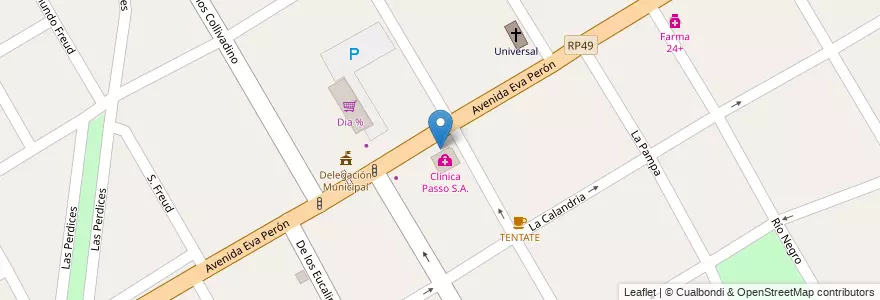 Mapa de ubicacion de Clinica en Argentine, Province De Buenos Aires, Partido De Lomas De Zamora, San José.