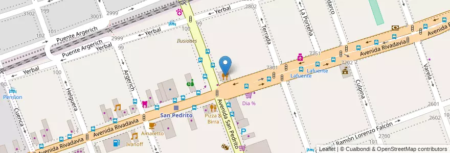 Mapa de ubicacion de Clipton, Flores en アルゼンチン, Ciudad Autónoma De Buenos Aires, Comuna 7, ブエノスアイレス.