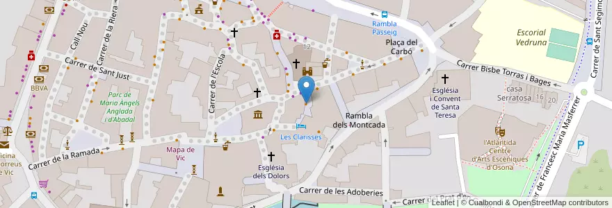 Mapa de ubicacion de Clot dels Romans en スペイン, カタルーニャ州, Barcelona, Osona, Vic.