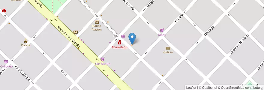 Mapa de ubicacion de Clover Pizza Club en Arjantin, Buenos Aires, Partido De General Viamonte, Los Toldos.