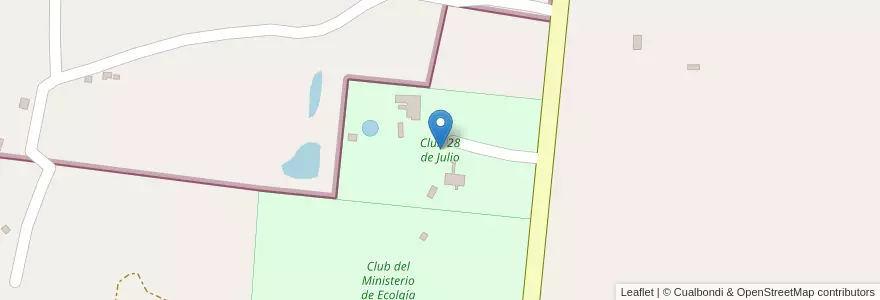 Mapa de ubicacion de Club 28 de Julio en 아르헨티나, Misiones, Departamento Candelaria, Municipio De Candelaria.