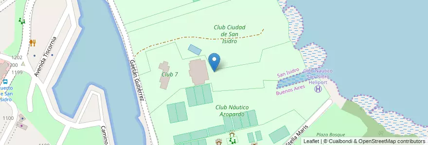 Mapa de ubicacion de Club 7 en Argentina, Provincia Di Buenos Aires, San Isidro.