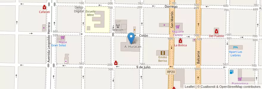 Mapa de ubicacion de Club A. Huracan en 阿根廷, 恩特雷里奥斯省, Departamento Villaguay, Distrito Lucas Al Sud, Villaguay.