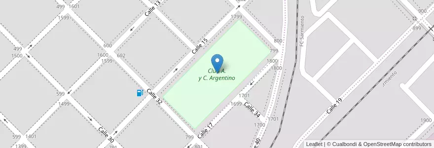 Mapa de ubicacion de Club A. y C. Argentino en Argentine, La Pampa, Departamento Maracó, Municipio De General Pico.