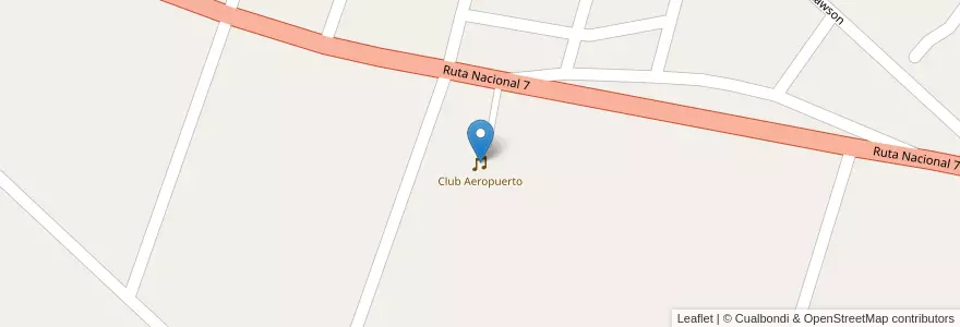 Mapa de ubicacion de Club Aeropuerto en Arjantin, Buenos Aires, Partido De San Andrés De Giles.