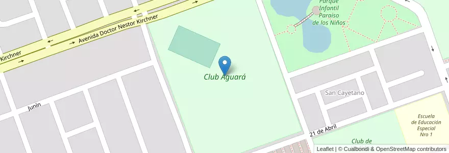 Mapa de ubicacion de Club Aguará en アルゼンチン, フォルモサ州, Departamento Formosa, Municipio De Formosa, Formosa.