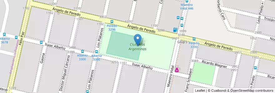 Mapa de ubicacion de Club Alas Argentinas en Arjantin, Córdoba, Departamento Capital, Pedanía Capital, Córdoba, Municipio De Córdoba.