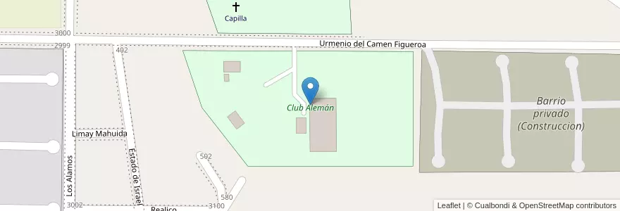 Mapa de ubicacion de Club Alemán en Arjantin, Şili, Neuquén, Departamento Confluencia, Municipio De Neuquén, Neuquén.
