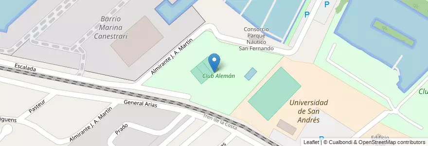 Mapa de ubicacion de Club Alemán en アルゼンチン, ブエノスアイレス州, Partido De San Fernando, Victoria.