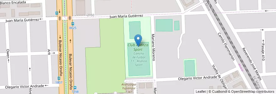 Mapa de ubicacion de Club Alianza Sport en Аргентина, Санта-Фе, Departamento Rosario, Municipio De Rosario, Росарио.
