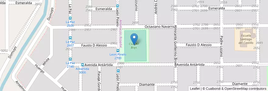 Mapa de ubicacion de Club All Boys en Argentinien, Provinz Córdoba, Departamento Capital, Pedanía Capital, Córdoba, Municipio De Córdoba.