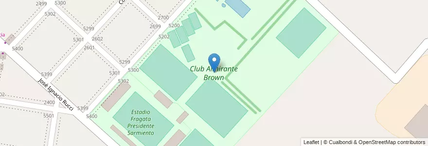 Mapa de ubicacion de Club Almirante Brown en アルゼンチン, ブエノスアイレス州, Partido De La Matanza, Isidro Casanova.