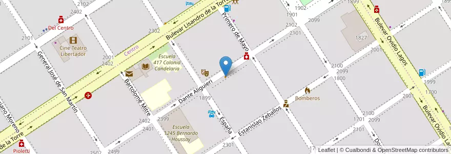Mapa de ubicacion de Club Alumni en アルゼンチン, サンタフェ州, Departamento Caseros, Municipio De Casilda, Casilda.
