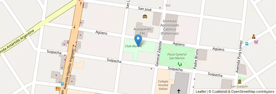 Mapa de ubicacion de Club Alumni en アルゼンチン, ブエノスアイレス州, Partido De Lomas De Zamora, Turdera.